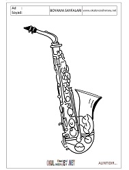 Saksofon boyama sayfaları